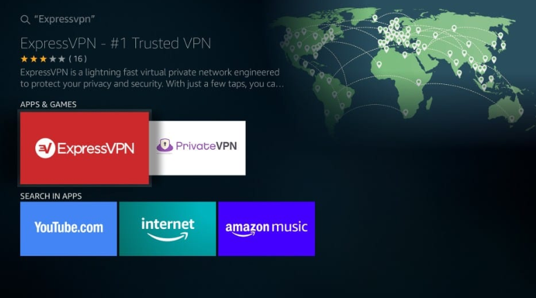 Type in 'ExpressVPN and continue