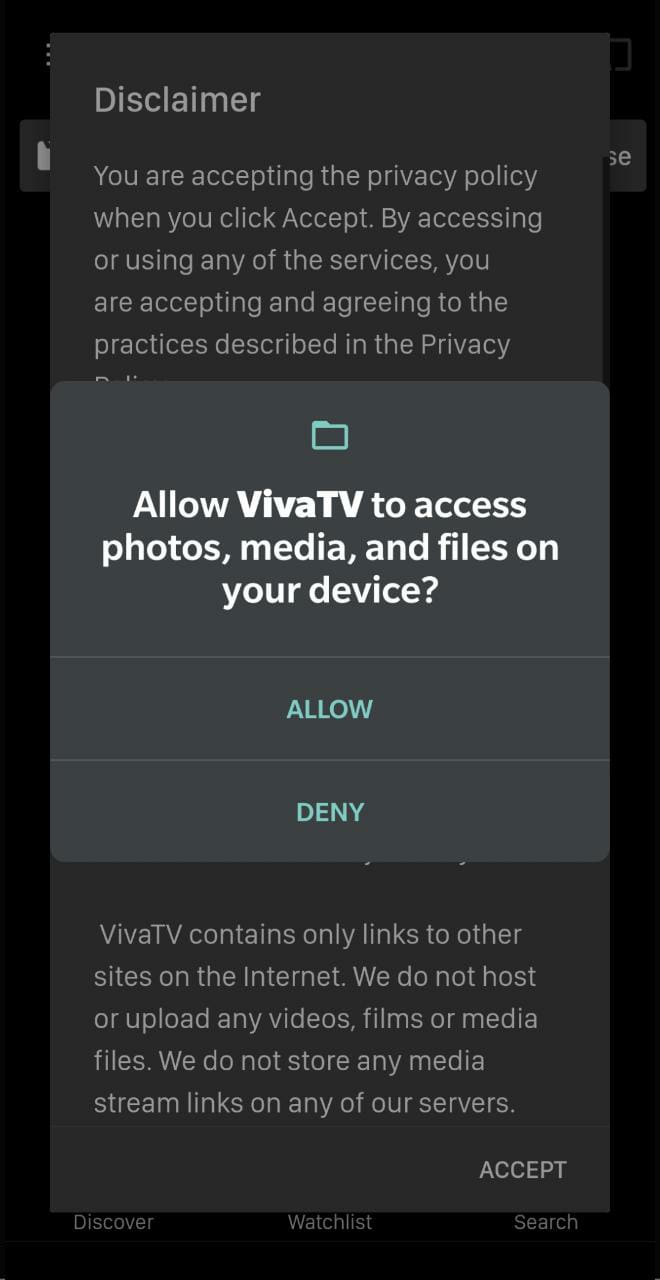 Allow Permissions - VivaTV App
