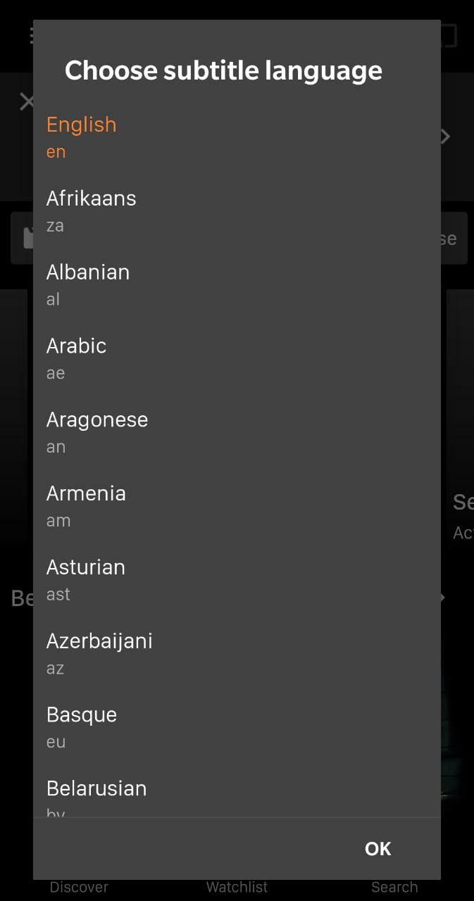 MegaBox HD App Different Languages