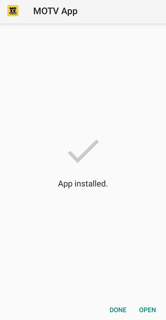 MOTV APP INSTALLED