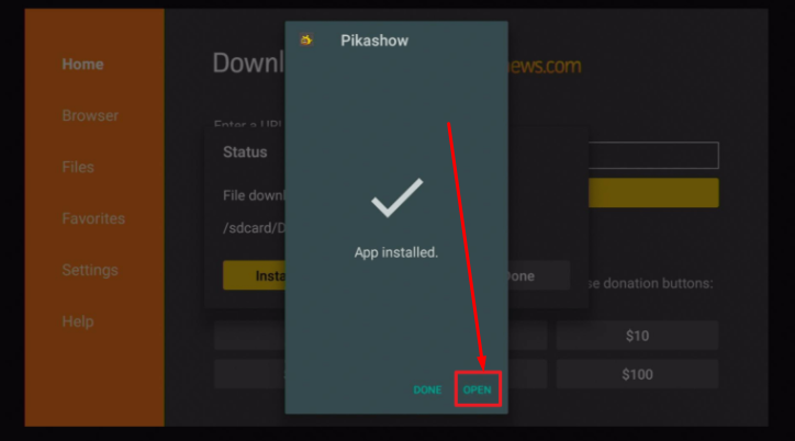 Open Installed PikaShow Mod APK on FireStick