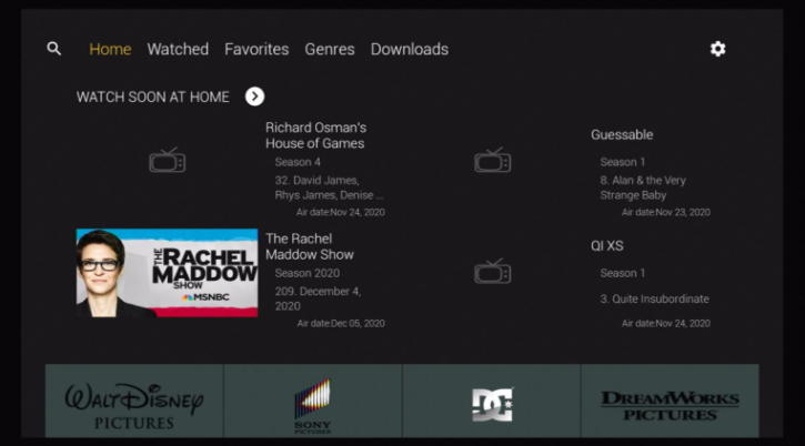 Aston Cine App User Interface Installed on FireStick